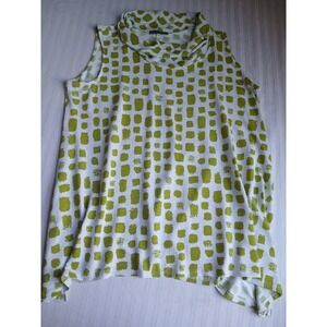 Chalet Et Ceci Top XL Cowl Neck Shark Bite Lagenlook Office Casual USA Made